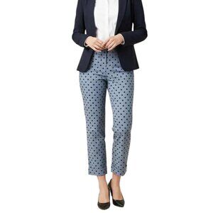 Outback Red Women's Black Polka Dot Casual Straight Leg Cropped Pants Gray Sz 8